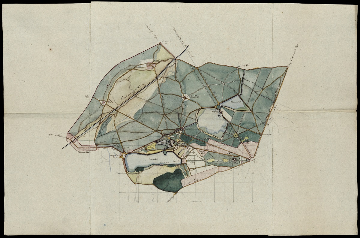 (Teil-)Plan der Parkanlagen, vermutlich zwischen 1830 und 1850