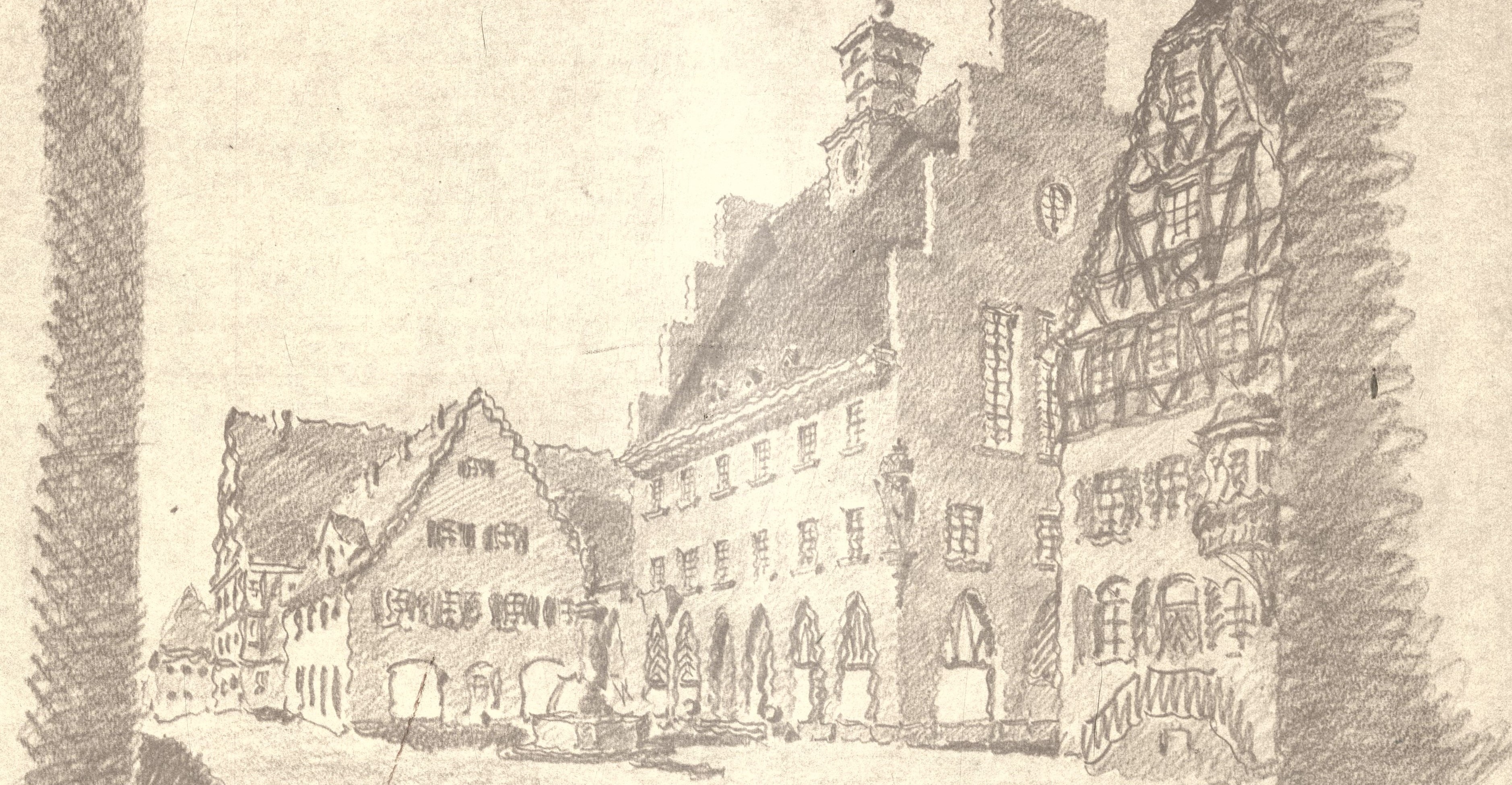 Rathaus Sigmaringen nach Friedrich Imbery, Zeichnung 1925