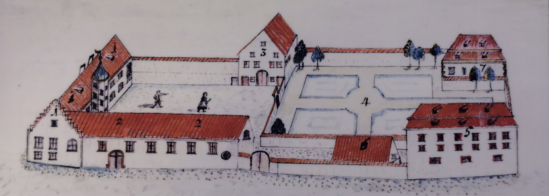 Ausschnitt: Ansicht Peterhof um 1758 
