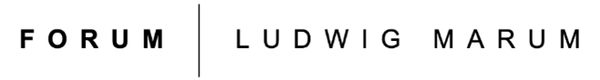 Logo des Forums Ludwig Marum. In schwarzen Großbuchstaben auf weißem Hintergrund: Forum Ludwig Marum. Erstes und zweites Wort durch einen senkrechten, schwarzen Strich getrennt.