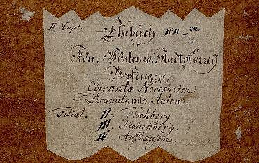 Eheregister der Filialen der Stadtpfarrei Bopfingen; LABW StA Sigmaringen Wü 110 T 1 Nr. 4035