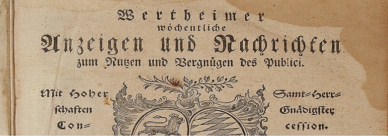 Erste Wertheimer Zeitung vom 21. März 1772 (Ausschnitt)
