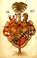 Württembergisches Wappen anlässlich der Herzogserhebung. 
1495. HStAS A 602 Nr. 373 d, 95v-96r.