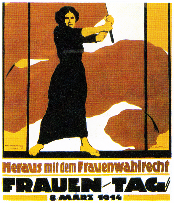 Plakat zum Frauenwahlrecht, Internationaler Frauentag 1914