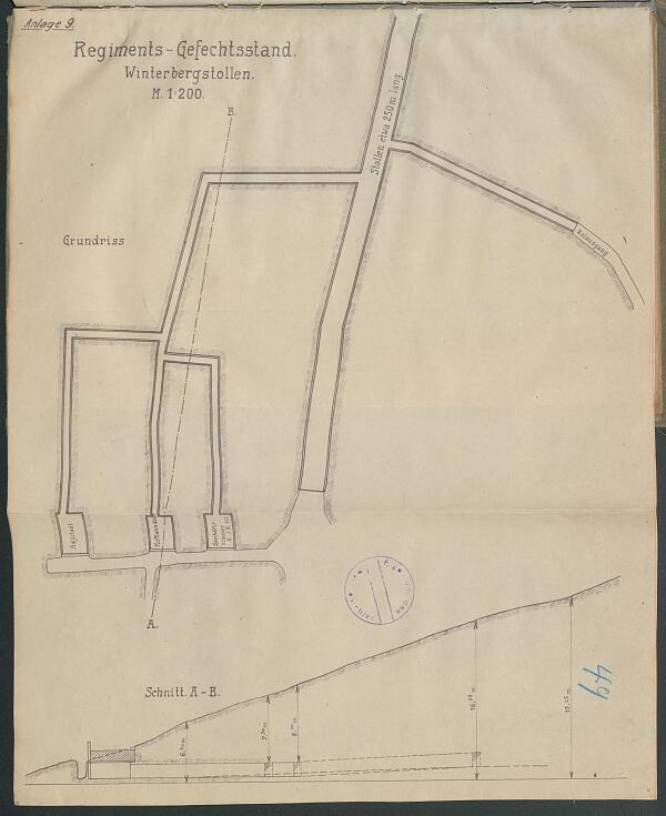 Plan des Winterberg-Tunnel. GLA Karlsruhe 456 F 55_356_51