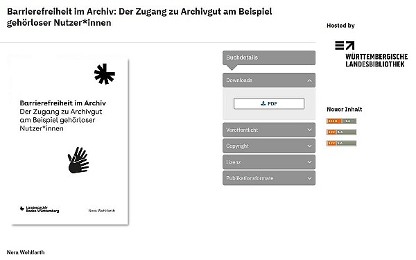 Neue Publikation: Barrierefreiheit im Archiv; Download bei regiopen