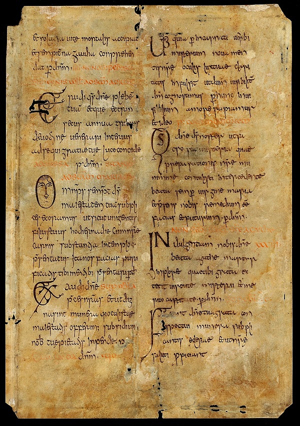 Angelsächsische Handschrift etwa um 770–780, Pergament des Klosters Neustadt/Main, 1 Blatt.