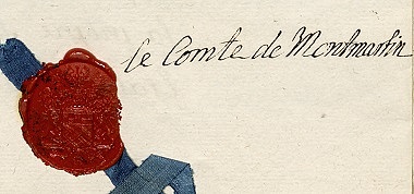 Das Bild zeigt eine Unterschrift und links davon ein rotes Siegel.