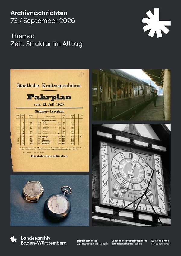 Archivnachrichten Nr. 73 (Zeit: Struktur im Alltag) / September 2026 - Cover